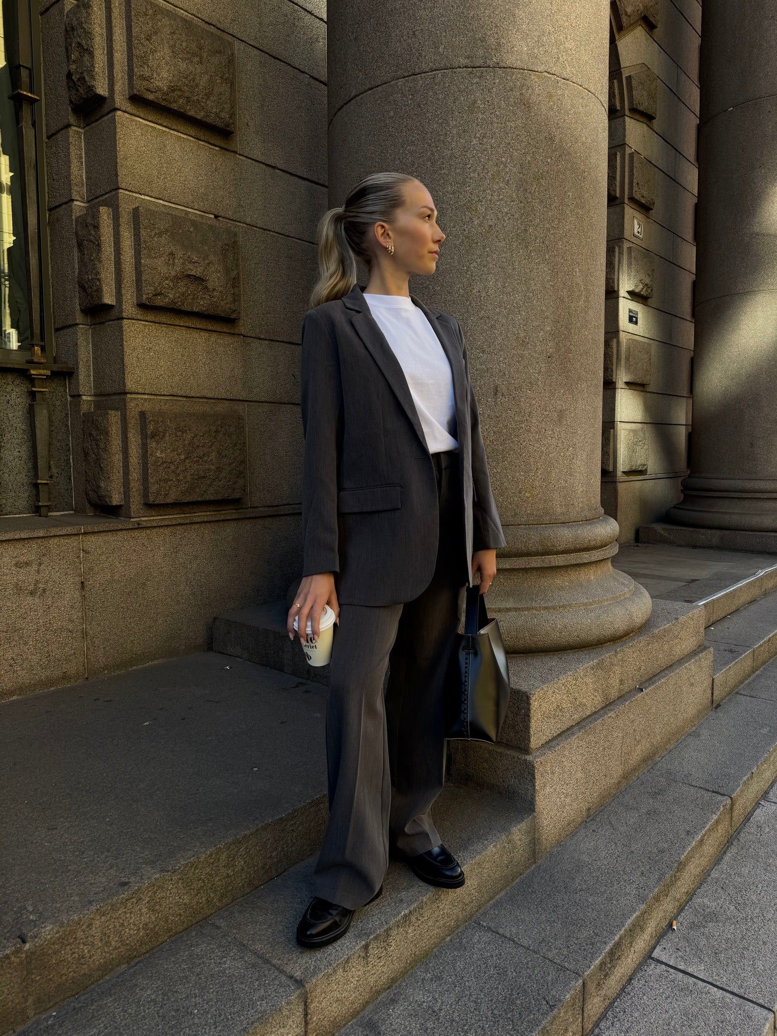 OBJSIGRID Blazer - Medium Grey Melange